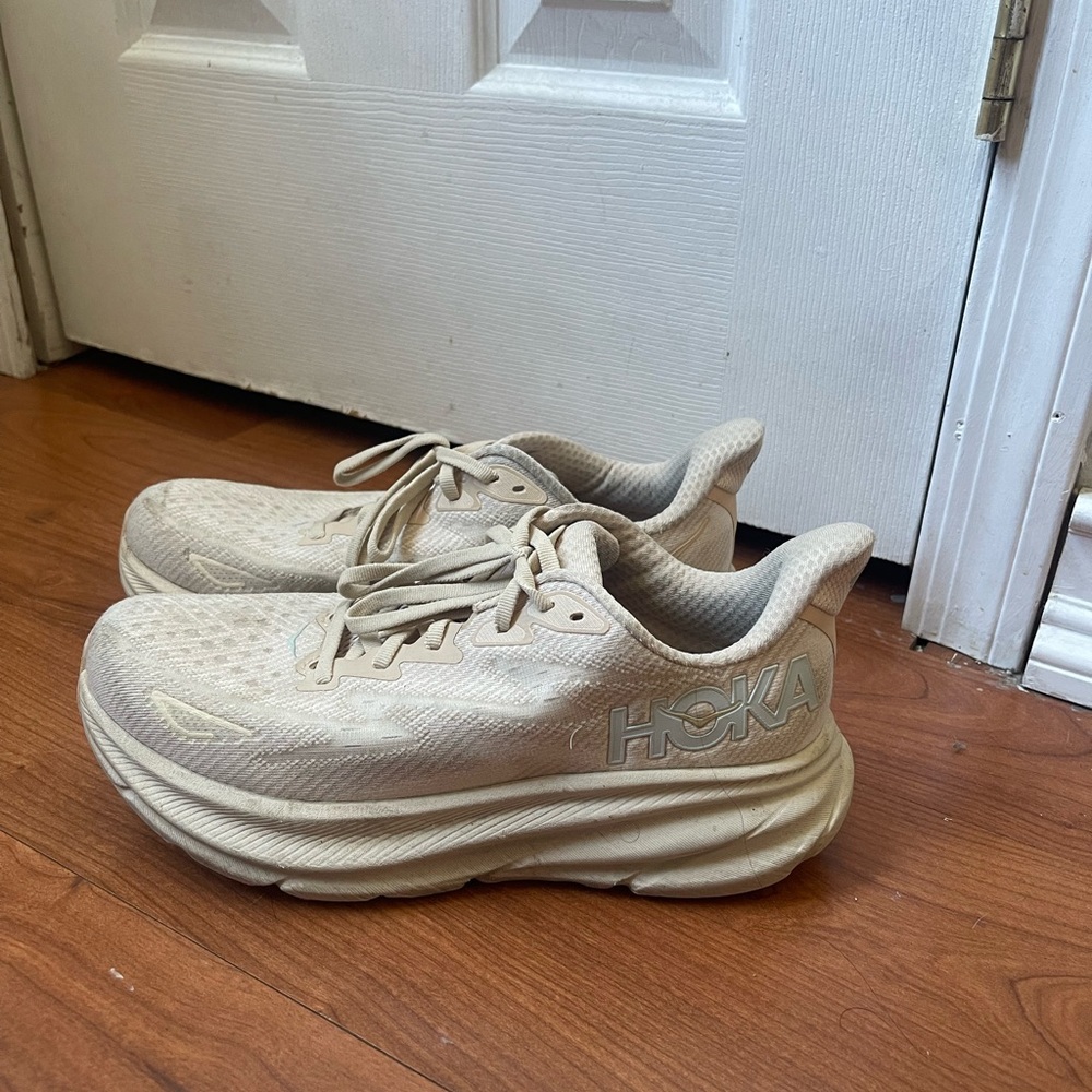 Hoka Beige Athletic Sneakers